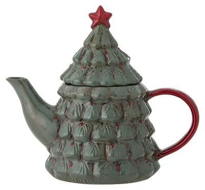 Produktbild von BLOOMINGVILLE | Elvion Teekanne mit Teesieb, Grün, Steingut | D11xH19 cm | 82072921