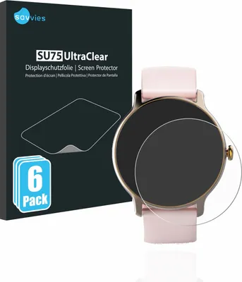 Produktbild von 6x Für Hama Fit Watch 4910 Schutzfolie Savvies Displayschutz Display Schutz Folie Klar Transparent