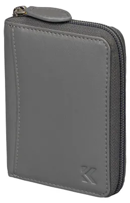Produktbild von Leder Geldbörse Herren Portemonnaie RFID Hochformat Geldbeutel Echtleder (9908) Grau