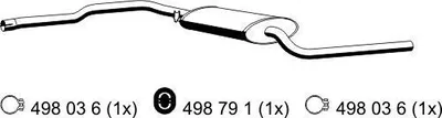 Produktbild von ERNST 176064 Mittelschalldämpfer Schalldämpfer für VW Transporter IV Bus (70B, 70C, 7DB, 7DK, 70J, 70K, 7DC, 7DJ) Transporter IV Kastenwagen