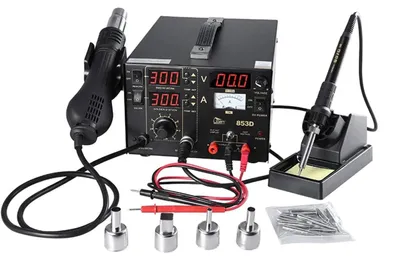 Imagen del producto de Estación de soldadura 3 en 1 SMD - Pantalla digital - Con pistola de aire caliente - 853D
