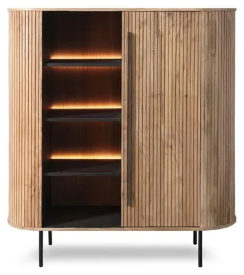Produktbild von BRONX ROUND Highboard mit 1 Tür / 4 Ablagen / Licht