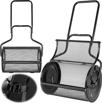 Obrázek produktu pro GEKO | rozmetadlo kompostu, 76L, 60x40cm, rozmetadlo rašeliny s U-rukojetí, rozmetadlo hnojiva na trávník, zahradní rozmetadlo hnojiva pro sazenice