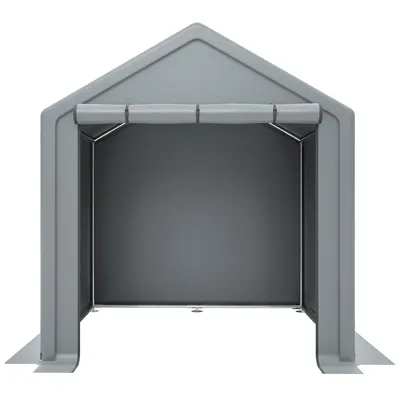 Produktbild von Geräteschuppen 190 x 170 x 200 cm, Fahrradgarage, Gartenhaus, Lagerzelt, Fahrradschuppen mit Rolltor, Werkzeugzelt, verzinkter Stahlrahmen, Dunkelgrau