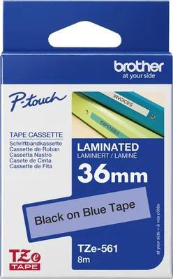 Produktbild von Brother TZE561CS, Scwarz auf blau, TZ/TZe, Schwarz, Wärmeübertragung, 3,6 cm, 8 m