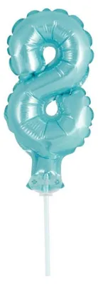 Produktbild von Folienballon für Torte, Zahl 8, blau, 1 Stk.