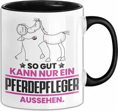 Produktbild von Pferdepfleger Geschenk Tasse So Gut Kann Nur Ein Pferdepfleger Aussehen Geschenkidee Kaffee-Becher (Schwarz)