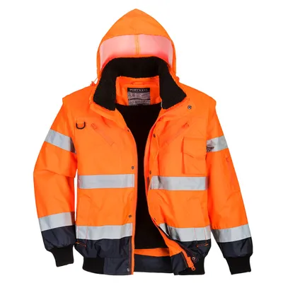 Obrázok produktu pre Portwest C465 Kontrastná výstražná pilotná bunda oranžová/navy veľkosť 4XL