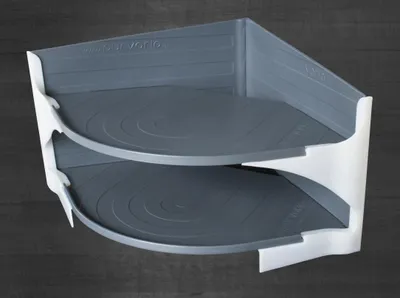 Produktbild von purVario Tellerhalter EKKOO, 2 Regale, Grau, 235 mm, 235 mm, 1560 mm, 1 Stück(e)
