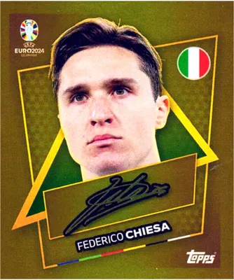 Produktbild von Topps UEFA EURO 2024 Fußball EM Sammelsticker - Gold Signature Sticker - Federico Chiesa