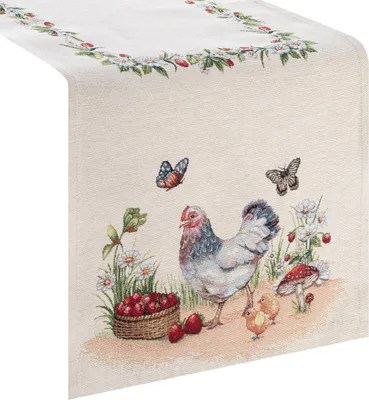 Zdjęcie produktu dla Eurofirany 473094, Prostokątny, Naturalny, Poliester, Bawełna, Bieżnik, 40 x 100 cm, 350 g