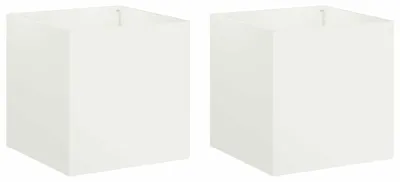 Image de vidaXL Jardinières pour plantes, lot de 2, blanches, 20 x 20 x 20 cm
