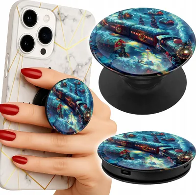 Image de Support telephone Popsocket pour doigt / support - POCIĄG EKSPRES ŚWIĄTECZNY