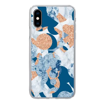 Produktbild von MuchoWow® Handyhülle Schutzhülle Hülle für iPhone X Marmor - Geometrische Formen - Glitter Silikon Softcase Handy Hülle - Handyhülle