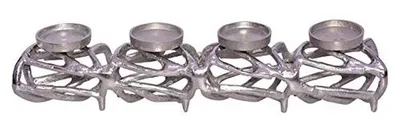 Produktbild von Adventskranz aus Metall, Silberfarben, 60 cm
