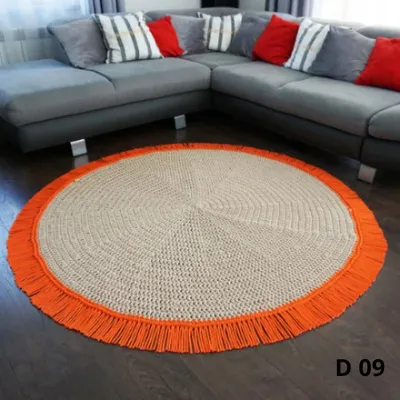 Obrázek produktu pro Kulatý háčkovaný koberec / průměr 150 cm / koberec z bavlněné šňůry 5 mm / koberec do obývacího pokoje / koberec do dětského pokoje / dětský koberec / koberec do koupelny /
