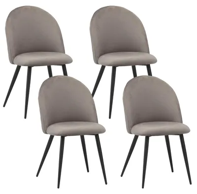 Produktbild von Albatros Esszimmerstühle mit Samt-Bezug 4er Set CAPO, Grau - Stilvolles Vintage Design, Eleganter Polsterstuhl am Esstisch - Küchenstuhl oder Stuhl Esszimmer mit hoher Belastbarkeit