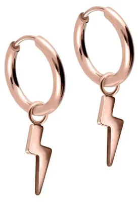 Produktbild von Chirurgenstahl Ohrclicker Creolen BLITZ RoséGold Innendurchmesser: 10mm + Designstärke: 1,6mm