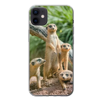 Produktbild von MuchoWow® Handyhülle Schutzhülle Hülle für iPhone 12 mini Erdmännchen - Familie - Tiere Silikon Softcase Handy Hülle - Bild