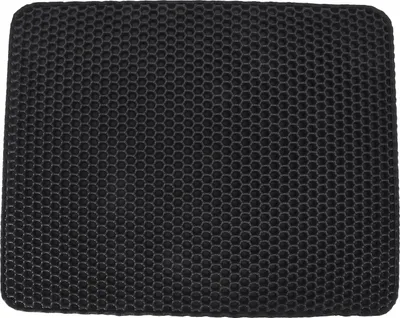 Image de Tapis anti-litière pour chat, EVA, antidérapant, double couche, contrôle de la litière, tapis de protection pour bac, noir