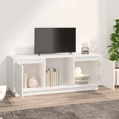Produktbild von The Living Store TV-Schrank Weiß 110,5x35x44 cm Massivholz Kiefer