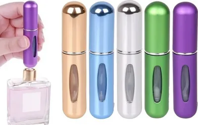 Produktbild von GKA 5 Stück Mini Parfüm Flasche nachfüllbar 5ml Parfümzerstäuber matt Zerstäuber für Reise Urlaub Handtasche