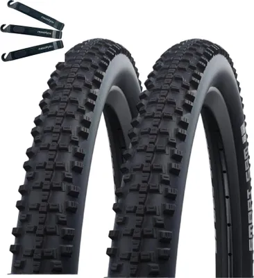 Obrázek produktu pro Nabídka sada / 2 x Schwalbe Smart Sam jízdní kolo pneumatika Addix Performance Line černá 54-507 (24 x 2,10) včetně maxxi4you montážní páčky