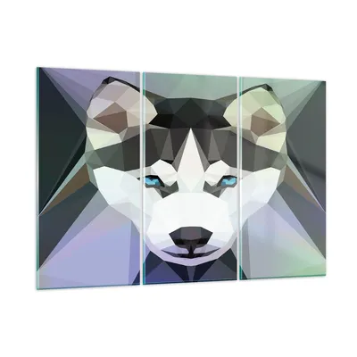 Produktbild von Bilder auf glas - Hund Husky Portrait - 165x110cm - Glasbilder - Wandbilder - Kunstdruck - zum Aufhängen bereit - Wanddekoration aus Glas - Glas Bilder - Wandbild auf Glas - 3 Teile - GCE165x110-3080