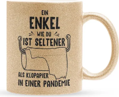 Produktbild von 22Feels Glitzertasse Gold Enkel Geschenk 18. Geburtstag Abitur Weihnachten Firmung Konfirmation Abi Uni Abschluss Bachelor Master Meistertitel Jungs Haferl Männer Teenager Geschenkidee Bürotasse