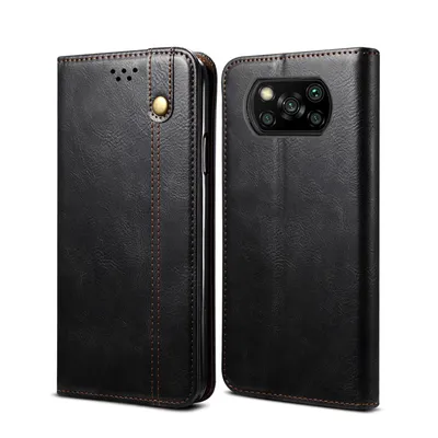 Obrázek produktu pro Pouzdro pro Xiaomi Poco X3 NFC / Poco X3 Pro, kožené flip pouzdro peněženka s funkcí stojánku černé