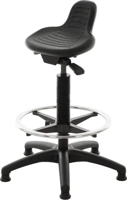 Produktbild von STIER Stehhilfe mit Gleitern und Fußring Sitzhöhe 640-890 mm PolyurethanSitz mit Griffmulde