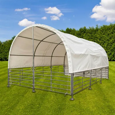 Weidezelt Mobil Unterstand Pferde Schafe Stall Weideunterstand Lagerzelt Weidezaun Panelzelt Tierunterstand Pferdeunterstand Tierzelt Garagenzelt Garage günstig kaufen 4031765520560 922559 52056 Stabilo-Fachmarkt.de Dema