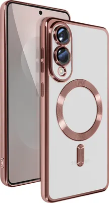 Produktbild von Avizar, MagSafe-Hülle für Samsung Galaxy S25 Edge Silikon mit Chromrahmen, Champagnerrosa