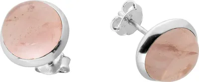 Produktbild von Rosenquarz Ohrstecker Silber 925 rosa Natur Edelsteine 7.5ct