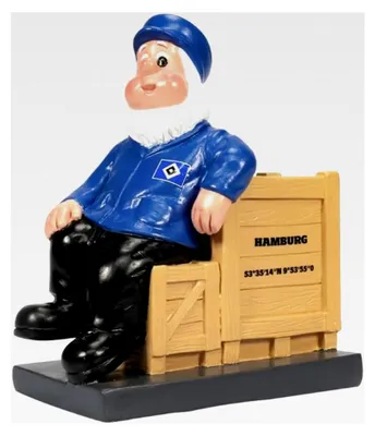Produktbild von HSV Gartenzwerg Holzkiste, ca. 7,4 x 12,5 x 14,7 cm, 100% Polyresin