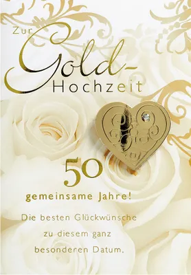 Produktbild von Goldhochzeit  Glückwunschkarte im Format 115x17cm mit Umschlag