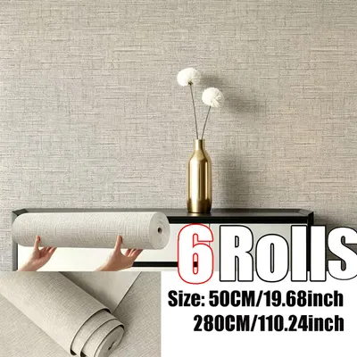 Produktbild von 6 Stück selbstklebende Tapete,3D Fliesen Ziegel Wand Aufkleber,wasserdichte und feuchtigkeitsdicht,Schlafzimmer/Wohnzi Dekoration Wallpaper,Kaki Farbe