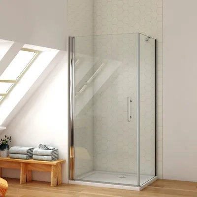 Produktbild von H?he 185cm Duschkabine 80X80cm Duschabtrennung Duschtš¹r Schwintš¹r mit Seitenwand 6mm Easyclean ESG