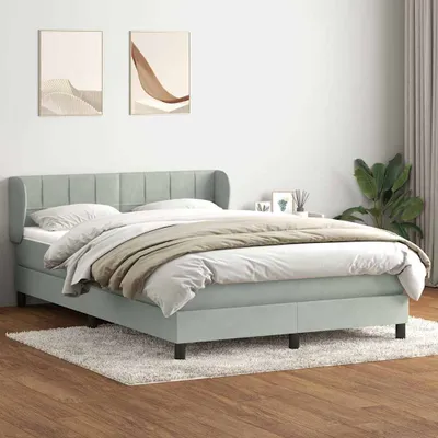 Immagine prodotto di Maison Exclusive - Letto boxspring con materasso grigio chiaro 160x210 cm velluto