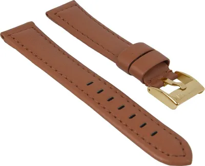Produktbild von Uhrenarmband Kalbleder braun Breitdornschließe Minott 27860, Stegbreite:20mm, Schließe:Silbern