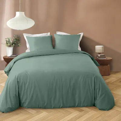 Image de Parure de lit - Douceur d'Intérieur - LIAM - Microfibre - 240 x 220 cm - Sauge