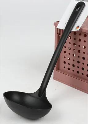 Image de Louche à soupe noire, paquet de 12 ustensiles de cuisine, idéale pour servir les soupes, les ragoûts et les sauces à la maison et dans la gastronomie