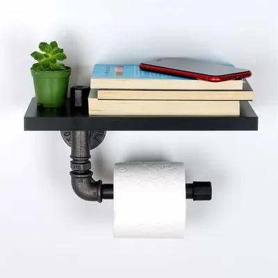 Produktbild von Skye Decor, Halbmond- BORURAF239EVL, Schwarz, Toilettenpapierhalter, 12x30x23 cm, 100% MDF