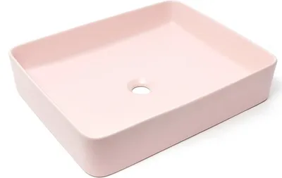 Produktbild von SAT INFINITIO Aufsatzwaschbecken 50 x 40 x 11 cm inkl. Ablaufgarnitur, rosa matt