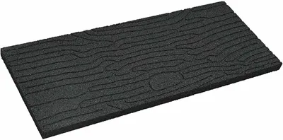 Produktbild von Schwarze Gehwegplatten aus Gummi, 60,5 x 25 x 2 cm, 6 Stück, für Gartenweg, Terrasse und Balkon