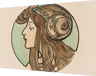 Produktbild von Wandtapete - Dekorative Tapete für Wohnzimmer- Tapetenfolie für Wanddekoration - 104x70 cm - Jugendstilporträt