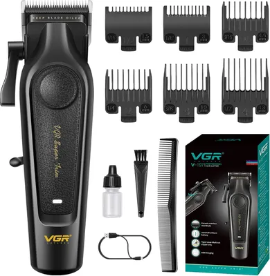 Produktbild von Professionelle Haarschneidemaschine für Herren, Kabelloser Clipper mit Keramik- & Edelstahlklingen, 6 Aufsteckkämme, LED Display, USB Aufladung