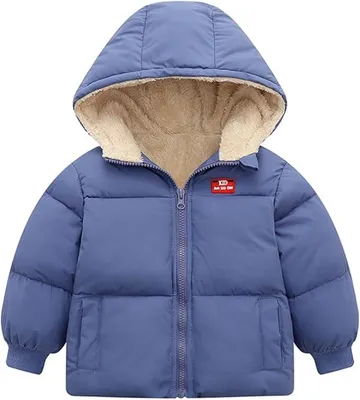 Produktbild von Kinder Winterjacke Fleece Warm Winddicht Blau 110 cm