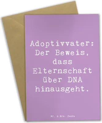 Produktbild von Mr. & Mrs. Panda Glückwunschkarte Spruch Adoptivvater Liebe - Lavendeltraum - Geschenk, Familienstruktur, Familie, Klappkarte, einladungskarten, dankeskarten, Dankbarkeit