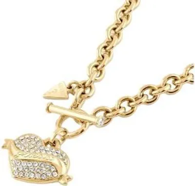 Obrázek produktu pro Guess JUBN05475JWYGT/U Dámský náhrdelník ve tvaru srdce z nerezové oceli, bílé zlato, 45,5 cm